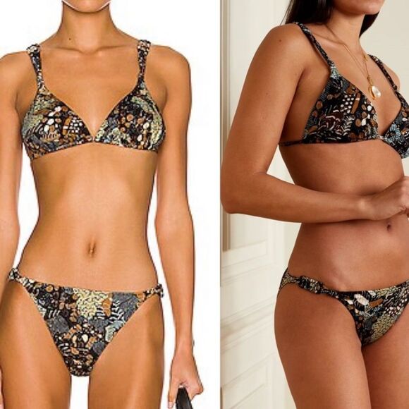 ULLA JOHNSON Catalina Bikini Porto Braided Printed Briefs Size Large NWT - Picture 1 of 7